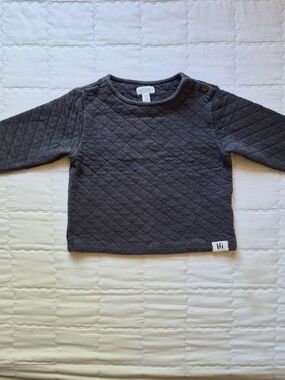 Gymboree Quilted Long-Sleeve Top - Charcoal Gray